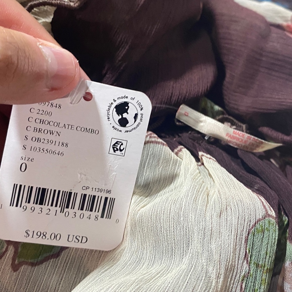 Free People Palermo Villa Chiffon Maxi Skirt‎ Ruffle Floral Size 0 - Picture 5 of 5